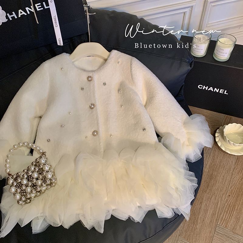 Baby Clothing Winter - Girls' Furry Princess Mesh Coat Autumn