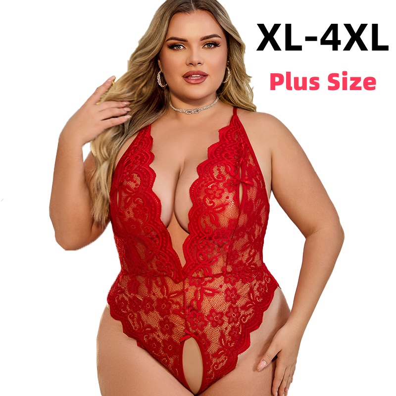 Baby Xl - XL-4XL Crotchless Lace Bodysuit Sexy Summer