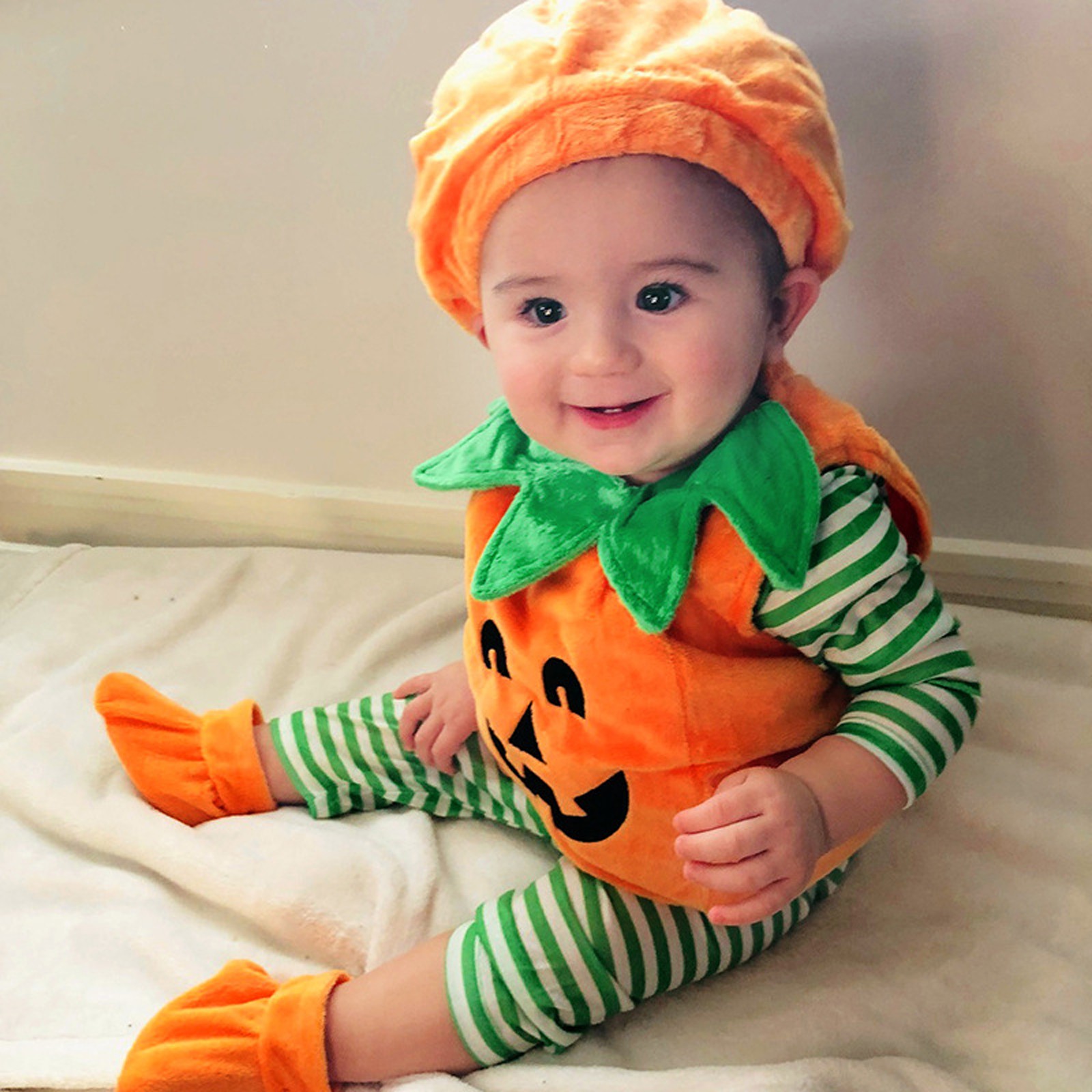 Baby Clothing Gift Set - Halloween Pumpkin Costume Kids Children Hat