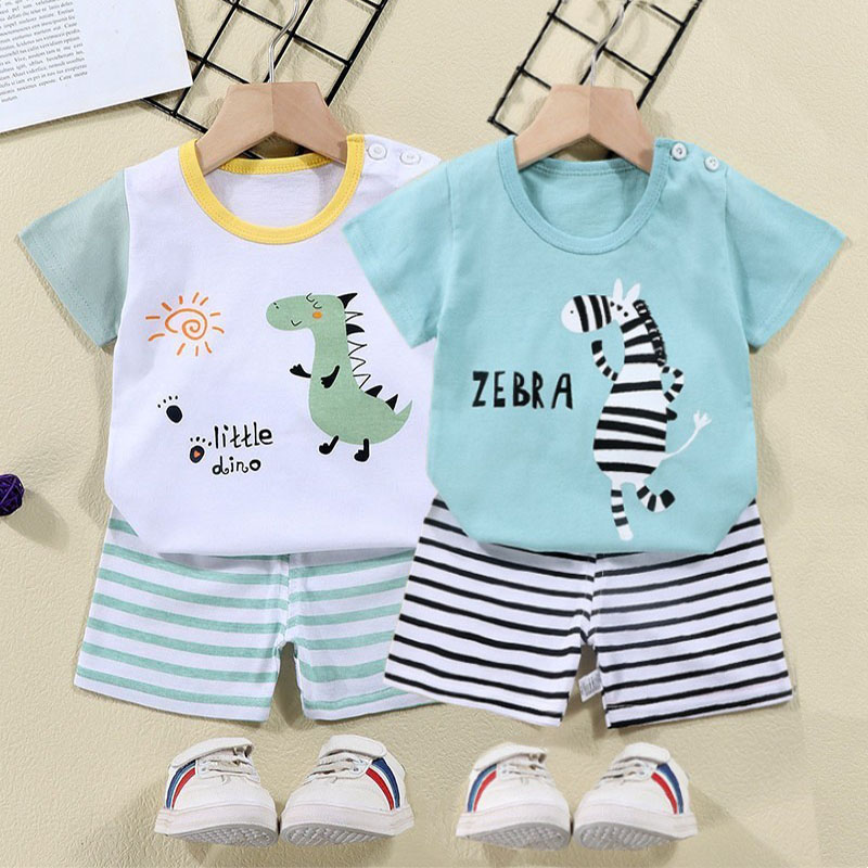 Baby Clothing Gift Set - Cotton Tees+Shorts 2-piece Tracksuit Set Kid