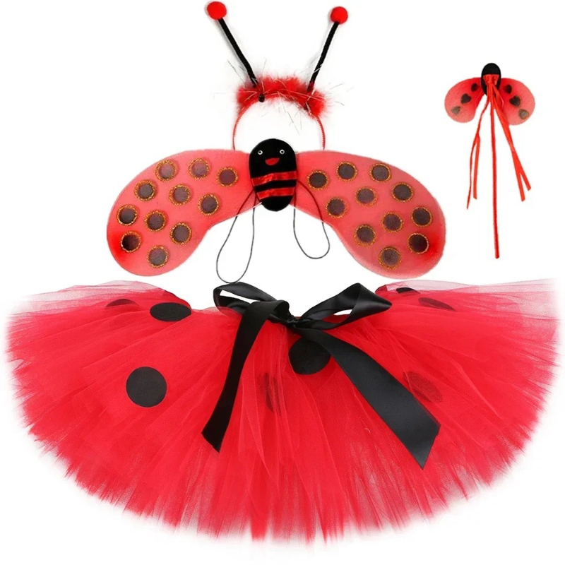 Baby Tutu Skirt - Girls Ladybird Tutu Skirt Red Black