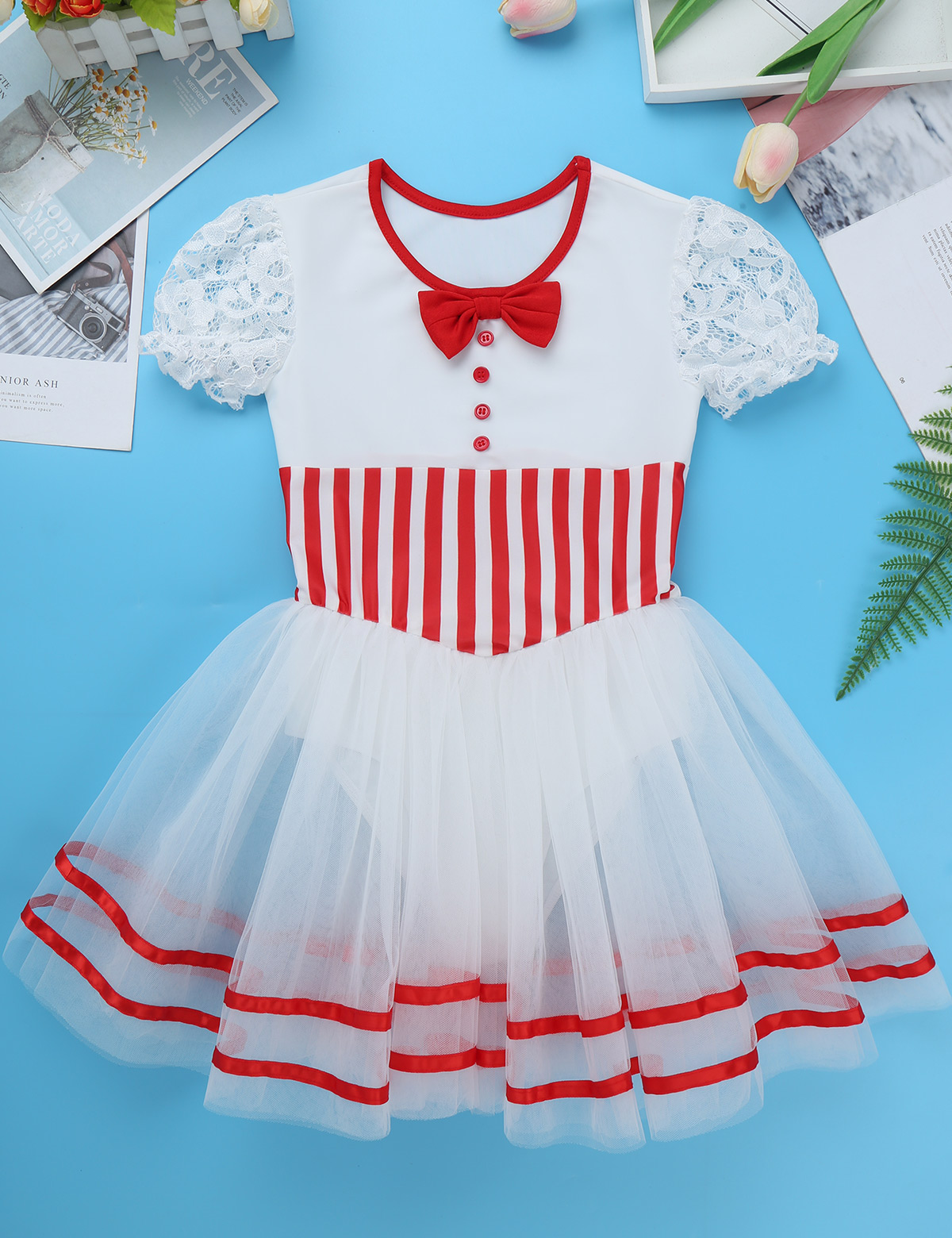 Candy Cane Striped Mesh Tutu L - огляд і ціна Baby Tutu Skirt