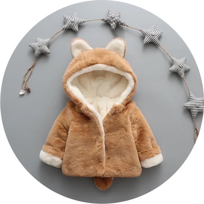 Cute Cat Ears Plush Baby Jacke - огляд і ціна Baby Clothing Winter